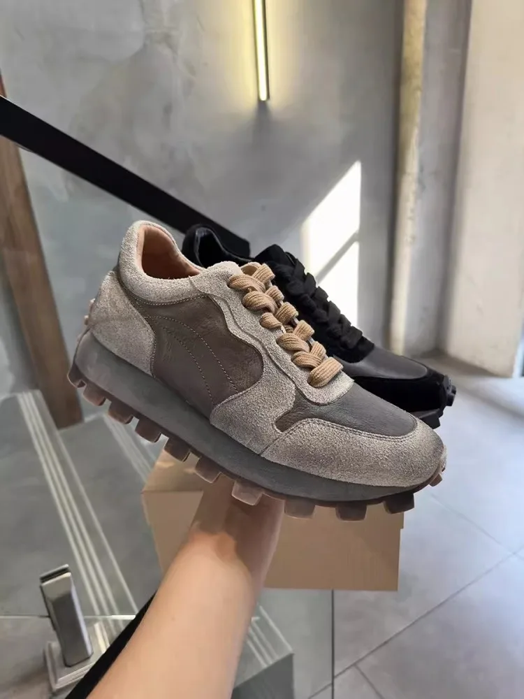 UNITYPUREMAX™ Outdoor Leather Running Trainers – Men’s Breathable Lace-Up Thick Sole Outdoor Sport Sneakers 2
