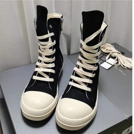 UNITYPUREMAX™ Unisex High-Top Canvas Sneakers – Thick Sole Zip-Up Lace-Up Casual Plimsolls 1