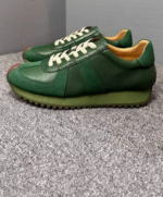 UNITYPUREMAX™ Green Retro Leather Platform Sneakers for Men