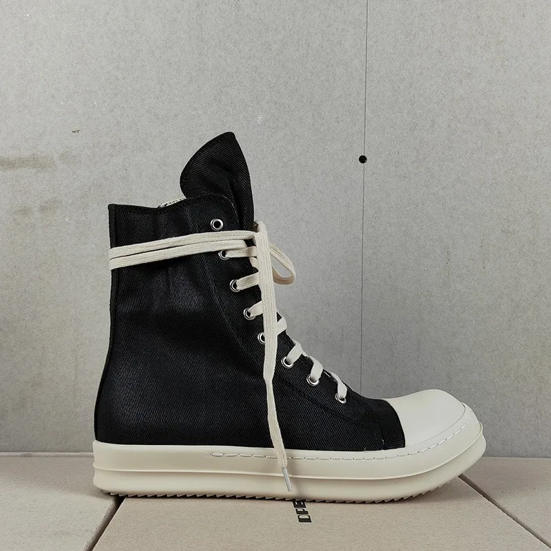 UNITYPUREMAX™ Unisex High-Top Canvas Sneakers – Thick Sole Zip-Up Lace-Up Casual Plimsolls 3
