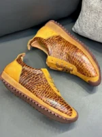 UNITYPUREMAX™ Vintage Leather Running Sneakers – Antiskid Platform Lace-Up Trainers for Men 5