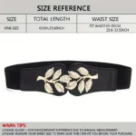 UNITYPUREMAX™ Gold Leaf Elastic Waist Belt – Wide Fashion Belt with Double Hook Buckle for Women Dresses & Skirts 5