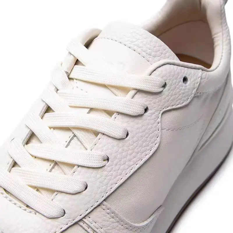 UNITYPUREMAX™ Genuine Men’s Minimalist Leather Sneakers – Thick Sole Lace-Up Casual Walking Shoes 4