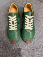 UNITYPUREMAX™ Green Retro Leather Platform Sneakers for Men 2
