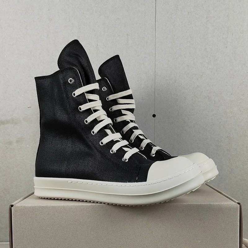 UNITYPUREMAX™ Unisex High-Top Canvas Sneakers – Thick Sole Zip-Up Lace-Up Casual Plimsolls 2