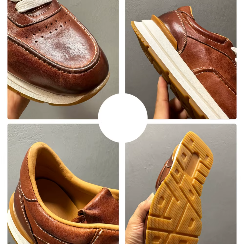 UNITYPUREMAX™ Handmade Horsehide Leather Sneakers – Breathable Retro Casual Shoes for Men 6