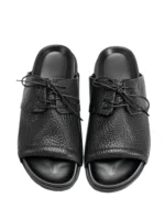 UNITYPUREMAX™ Men’s Cowhide Leather Open-Toe Slides – Summer Lace-Up Roman Beach Sandals 2