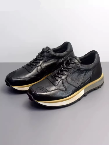 UNITYPUREMAX™ Vintage Leather Platform Running Sneakers for Men