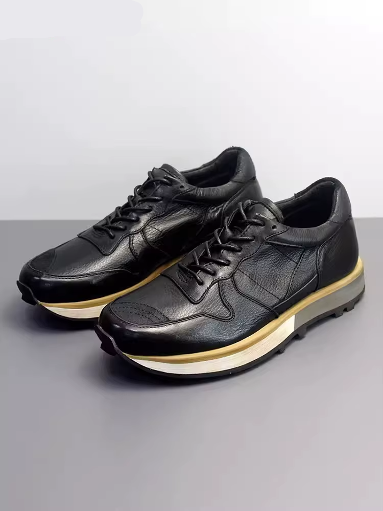 UNITYPUREMAX™ Vintage Leather Platform Running Sneakers for Men