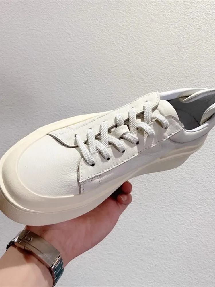 UNITYPUREMAX™ Cowhide Platform Skate Sneakers – Lace-Up Low-Cut Casual Jogger Shoes for Men 3