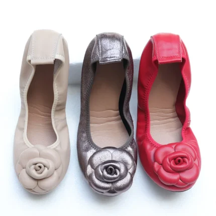 UNITYPUREMAX™ Women's Genuine Cow Leather Flower Loafers – Slip-On Round Toe Ballet Flats Comfortable Casual Shoes (Size 35–43) 2