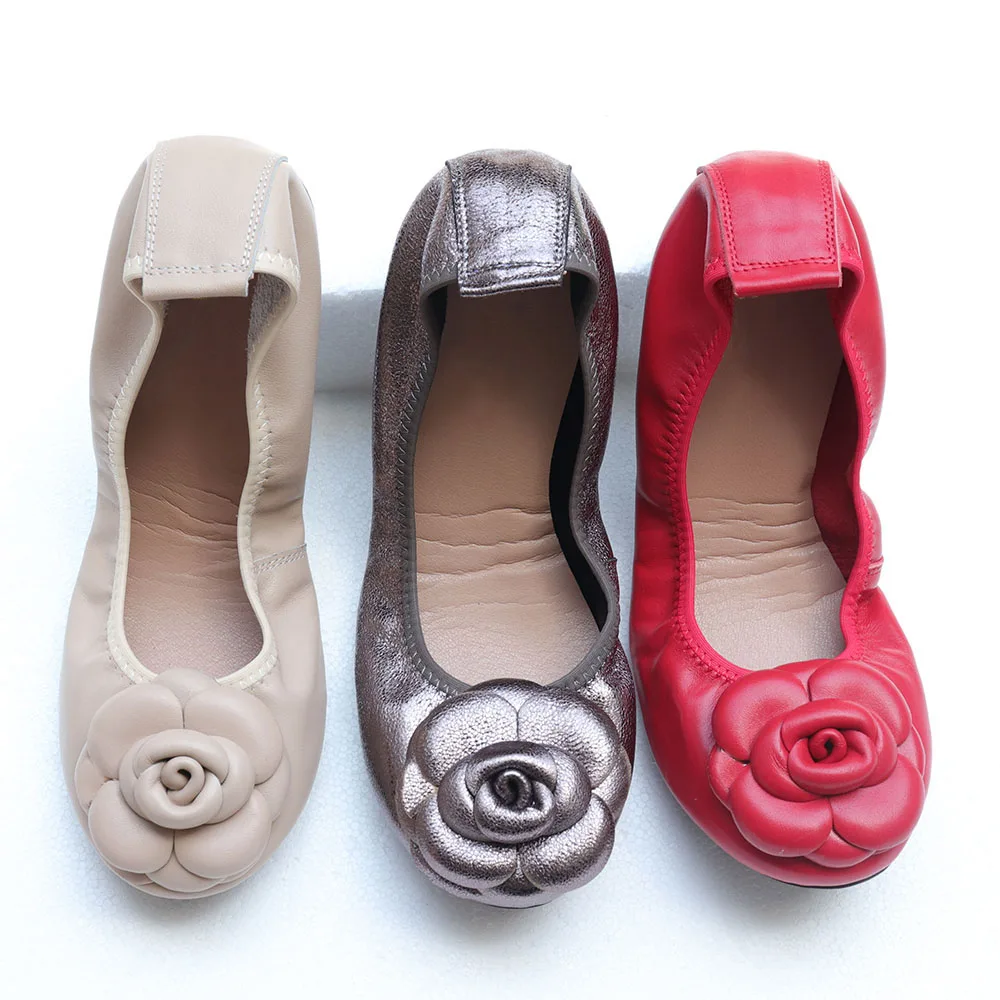 UNITYPUREMAX™ Women's Genuine Cow Leather Flower Loafers – Slip-On Round Toe Ballet Flats Comfortable Casual Shoes (Size 35–43) 2