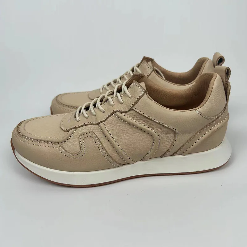 UNITYPUREMAX™ Top Grain Distressed Leather Sneakers – Handmade Vintage Low-Top Retro Trainers