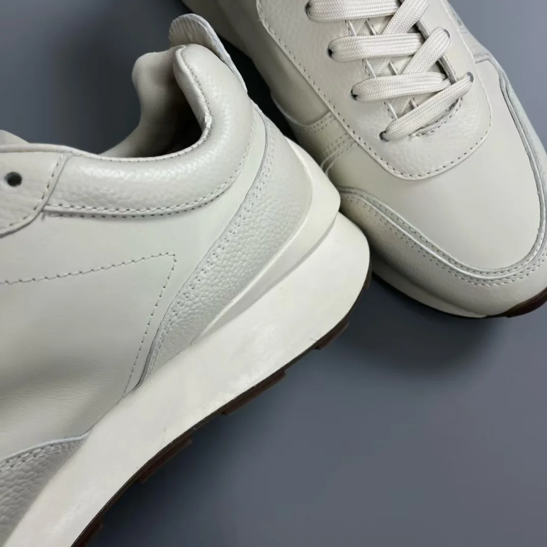 UNITYPUREMAX™ Genuine Men’s Minimalist Leather Sneakers – Thick Sole Lace-Up Casual Walking Shoes 2