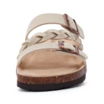 UNITYPUREMAX™ Women’s Cork Footbed Braided Sandals – Arch Support Adjustable Buckle Summer Slip-Ons 4
