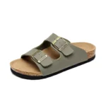 UNITYPUREMAX™ Green Sheepskin Cork Footbed Slides – Arch Support Adjustable Buckle Summer Sandals (Unisex) 5