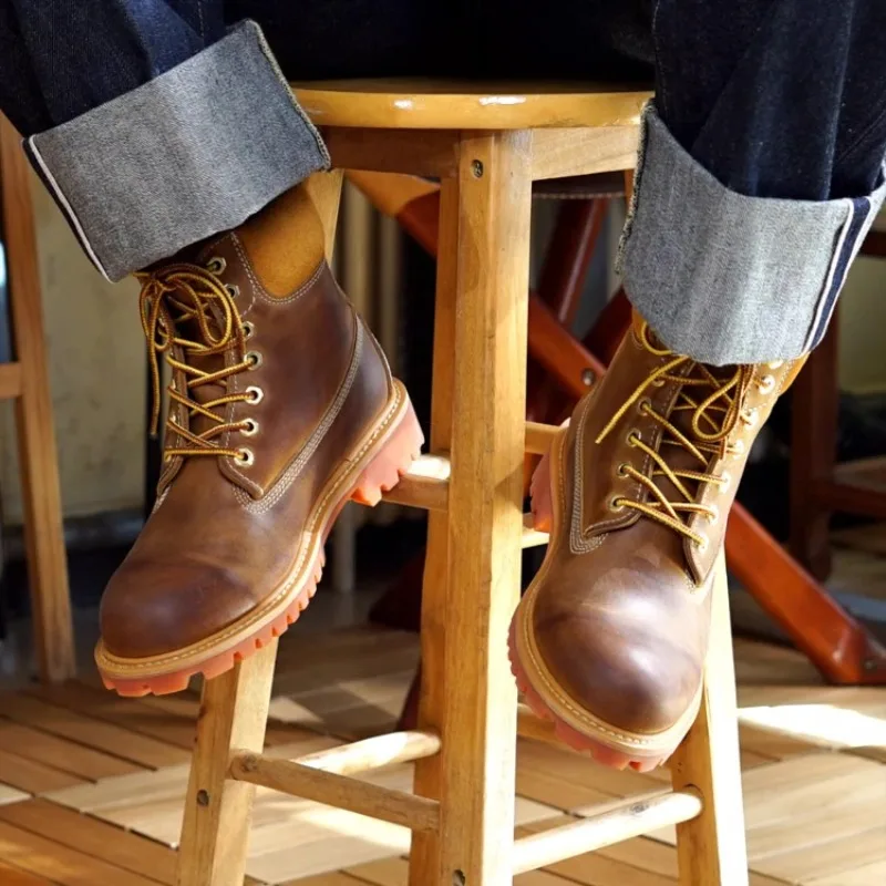 UNITYPUREMAX™ Handcrafted Leather Ankle Motorcycle Boots – Vintage Lace-Up Work & Outdoor Boots for Men 4