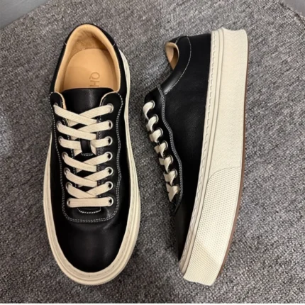 UNITYPUREMAX™ Men’s Korean Style Thick Sole Leather Sneakers – Trendy White Casual Shoes 2