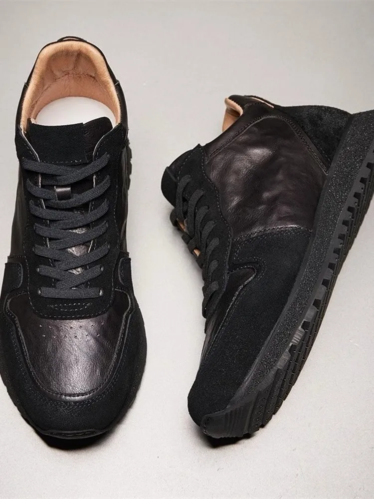 UNITYPUREMAX™ Men’s Vintage Cowhide Leather Winter Sneakers – Fleece-Lined Anti-Skid Platform Running Shoes 3