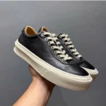 UNITYPUREMAX™ Men’s Korean Style Thick Sole Leather Sneakers – Trendy White Casual Shoes 3