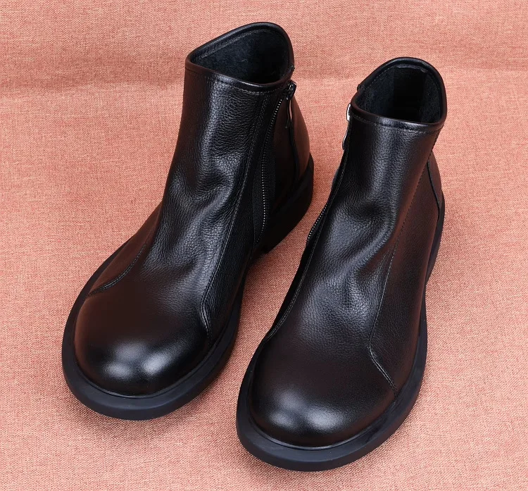 UNITYPUREMAX™ High-Top Genuine Leather Side-Zip Combat Boots for Men 10