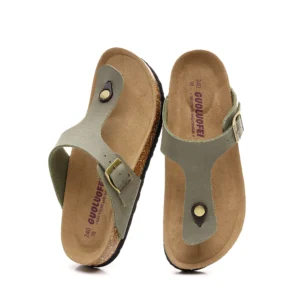 UNITYPUREMAX™ Green Sheepskin Cork Footbed Slides – Arch Support Adjustable Buckle Summer Sandals (Unisex) 2