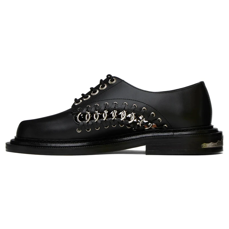 UNITYPUREMAX™ Black Round Toe Metal Buckle Strap Loafers for Men | Retro Luxury Casual Slip-On Shoes 4