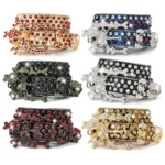 UNITYPUREMAX™ Western Skull Rhinestone Belt – Crystal Bling Punk Cowboy PU Leather Belt for Men & Women 1