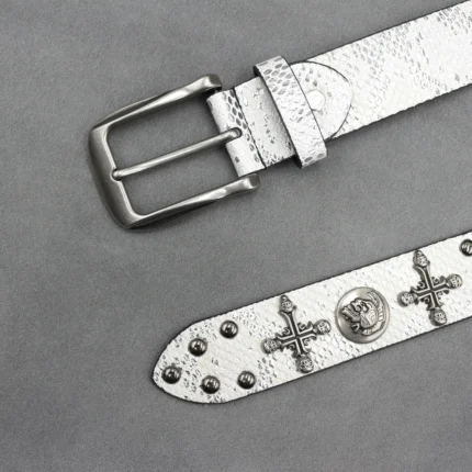 UNITYPUREMAX™ Y2K Punk Studded Leather Belt – Rock Rivet Western Jeans Belt 2