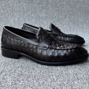 UNITYPUREMAX™ Genuine Snakeskin Slip-On Loafers – Luxury Men’s Formal & Wedding Dress Shoes