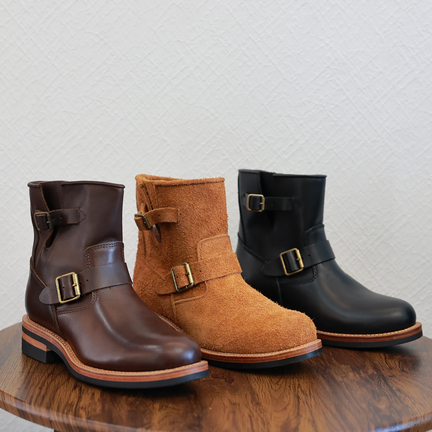 UNITYPUREMAX™ Handmade Leather Engineer Boots – Retro Cowhide Short Motorcycle Boots 5