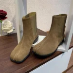 UNITYPUREMAX™ Unisex Genuine Leather Tabi Chelsea Boots – Handmade Split-Toe Cowhide Ankle Boots 4