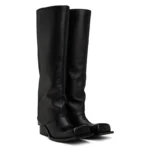 UNITYPUREMAX™ Women's Genuine Leather Knee-High Boots – Square Toe Thick Heel Catwalk Long Boots 2