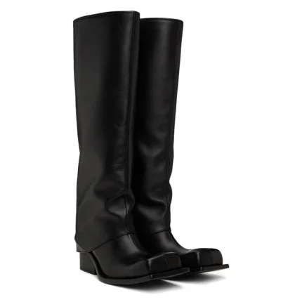 UNITYPUREMAX™ Women's Genuine Leather Knee-High Boots – Square Toe Thick Heel Catwalk Long Boots 2