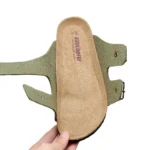 UNITYPUREMAX™ Green Sheepskin Cork Footbed Slides – Arch Support Adjustable Buckle Summer Sandals (Unisex) 6