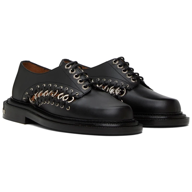 UNITYPUREMAX™ Black Round Toe Metal Buckle Strap Loafers for Men | Retro Luxury Casual Slip-On Shoes 1
