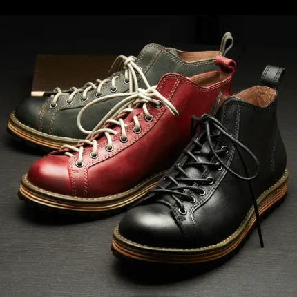 UNITYPUREMAX™ Amekaji High Top Work Boots – Vintage British Chunky Sole Rugged Ankle Boots for Men 1