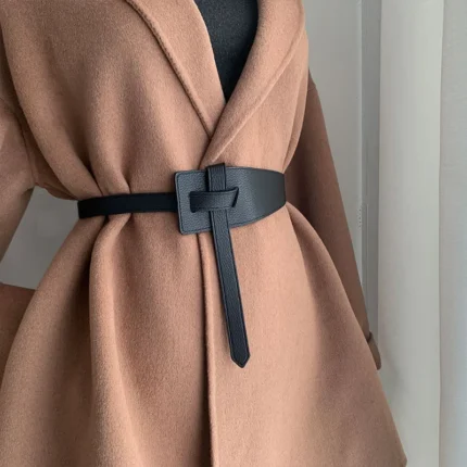 UNITYPUREMAX™ Designer Knot Wrap Belt – Soft PU Leather Long Waist Tie Belt for Women Dresses & Coats 1
