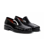 UNITYPUREMAX™ Handmade Pleated Leather Loafers – Classic Slip-On Shiny Dress Shoes for Men 1