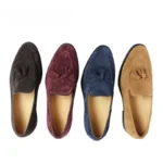 UNITYPUREMAX™ Handmade Leather Loafers – Striped Slip-On Party Shoes 5