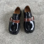 UNITYPUREMAX™ Split-Toe Tabi Leather Loafers – Detachable Buckle Shiny Leather Statement Shoes for Men 1