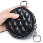 UNITYPUREMAX™ Diamond Stitch Real Leather Coin Purse – Mini Zipper Wallet & Key Organizer 2