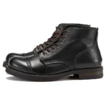 UNITYPUREMAX™ Precision Stitch Vegetable-Tanned Leather Riding Boots – Handmade Retro Ankle Boots for Men 2