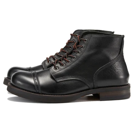 UNITYPUREMAX™ Precision Stitch Vegetable-Tanned Leather Riding Boots – Handmade Retro Ankle Boots for Men 2