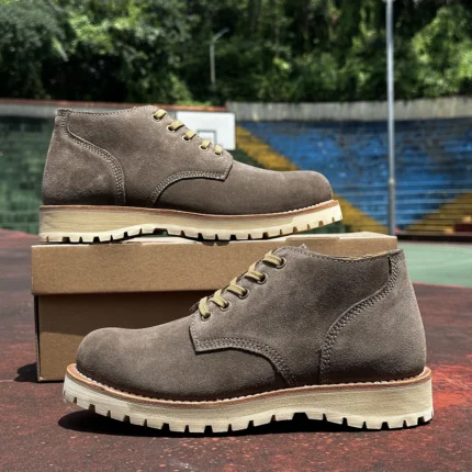 UNITYPUREMAX™ Goodyear Welt Suede Derby Boots – Retro British Style Ankle Boots for Men 1