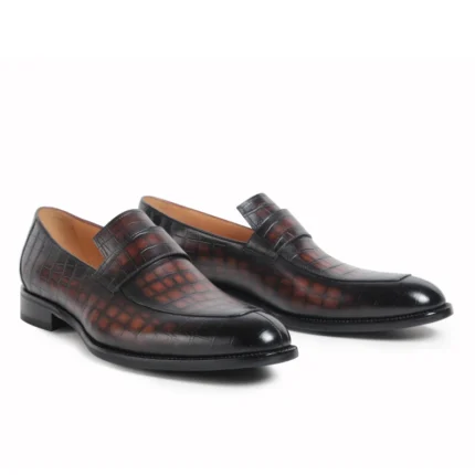 UNITYPUREMAX™ Striped Genuine Leather Loafers for Men – Slip-On Party & Casual Shoes 2