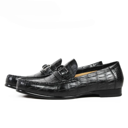UNITYPUREMAX™ Crocodile Leather Mens Dress Loafers – Hand-Stitched Luxury Slip-On Shoes