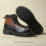 UNITYPUREMAX™ Amekaji Leather Work Boots – Handmade Retro Motorcycle Combat Boots 2