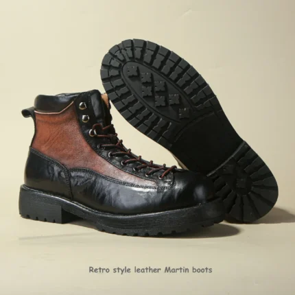 UNITYPUREMAX™ Amekaji Leather Work Boots – Handmade Retro Motorcycle Combat Boots 2