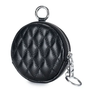 UNITYPUREMAX™ Diamond Stitch Real Leather Coin Purse – Mini Zipper Wallet & Key Organizer 1